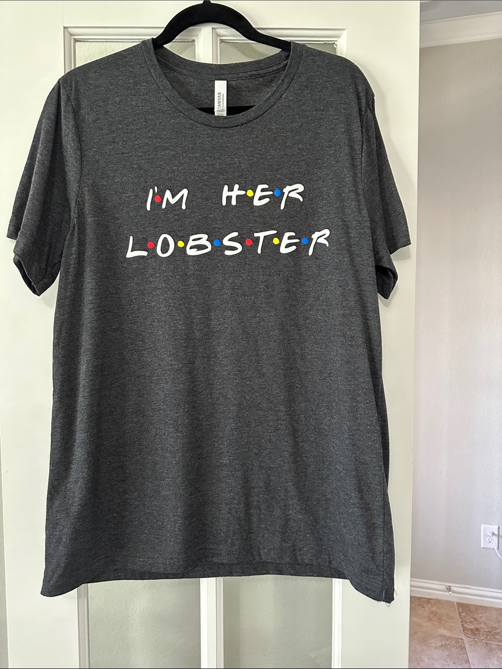 Bella Canvas Charcoal 'I'm Her Lobster” Graphic Tee with